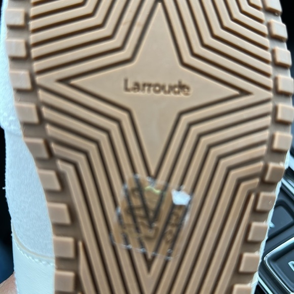 Larroude Stella Sneaker In Mushroom Grey Suede and Ivory Leather Sz11 - Picture 5 of 11